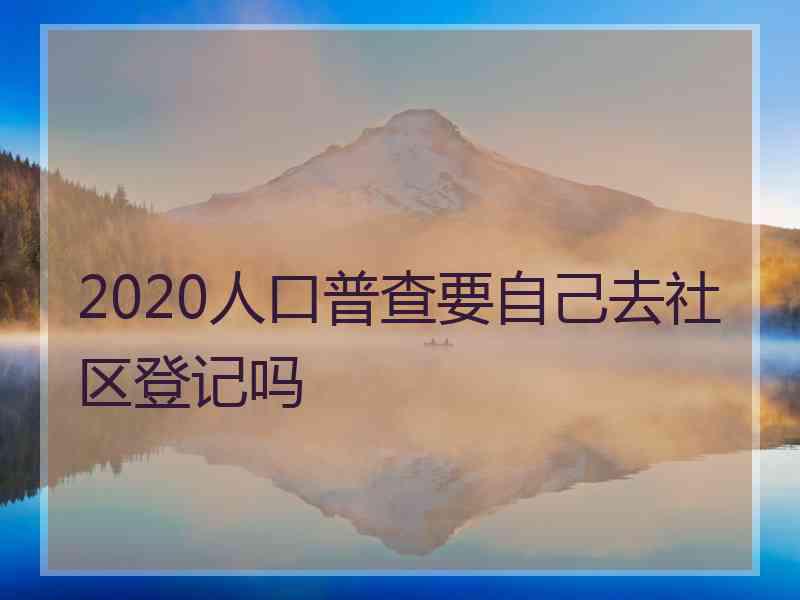 2020人口普查要自己去社区登记吗