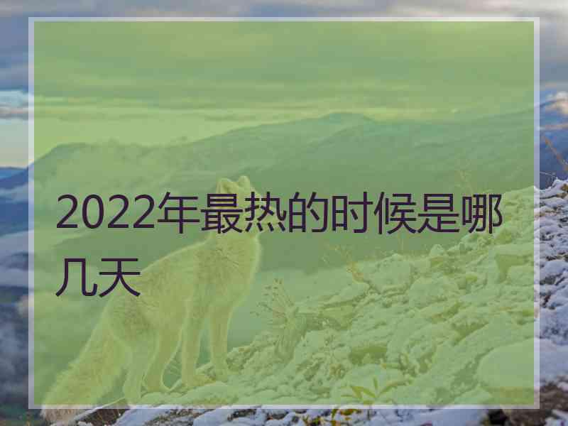 2022年最热的时候是哪几天