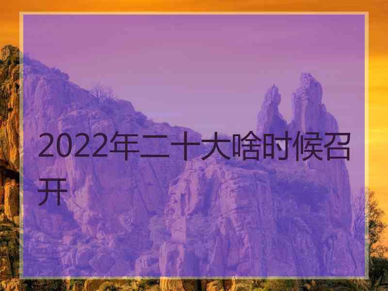 2022年二十大啥时候召开