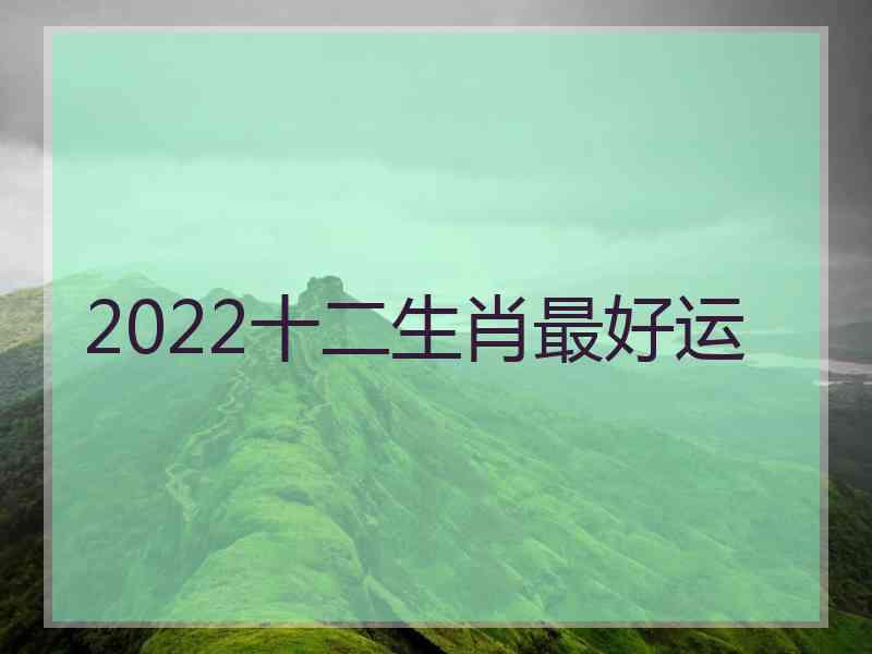 2022十二生肖最好运