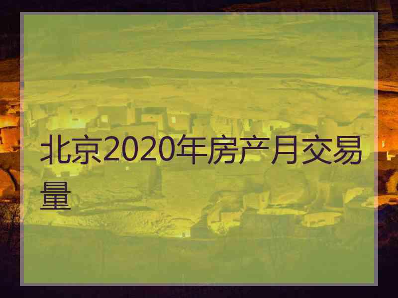 北京2020年房产月交易量