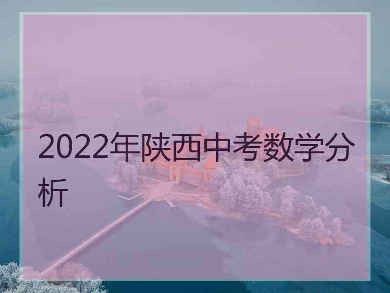 2022年陕西中考数学分析