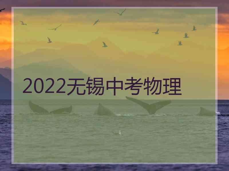 2022无锡中考物理