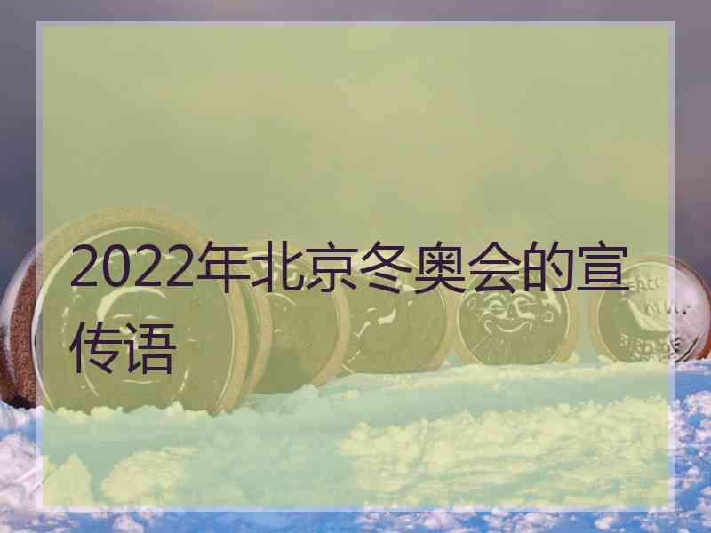 2022年北京冬奥会的宣传语