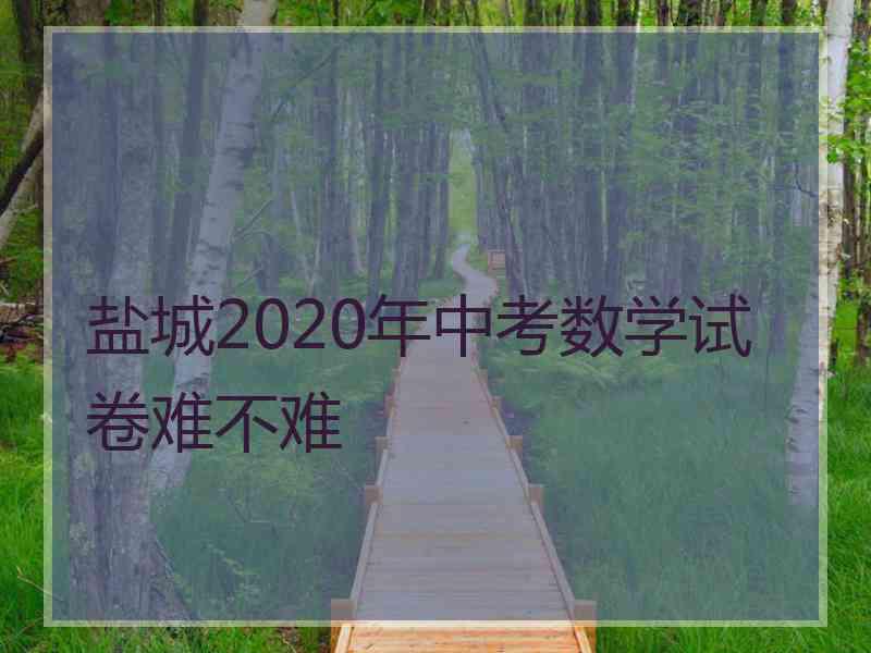 盐城2020年中考数学试卷难不难