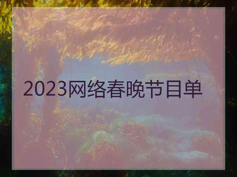 2023网络春晚节目单