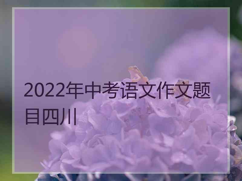 2022年中考语文作文题目四川