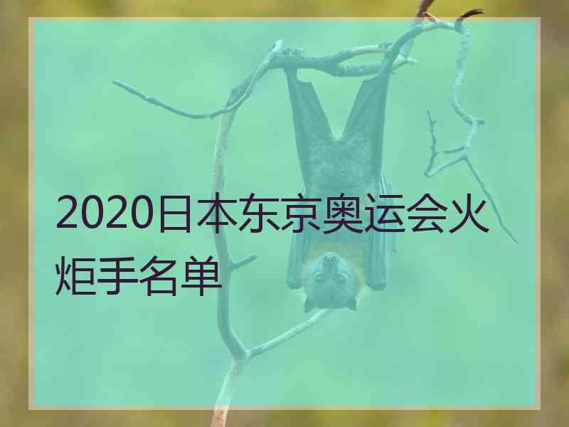 2020日本东京奥运会火炬手名单