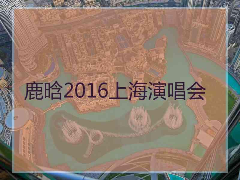 鹿晗2016上海演唱会