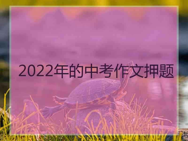 2022年的中考作文押题