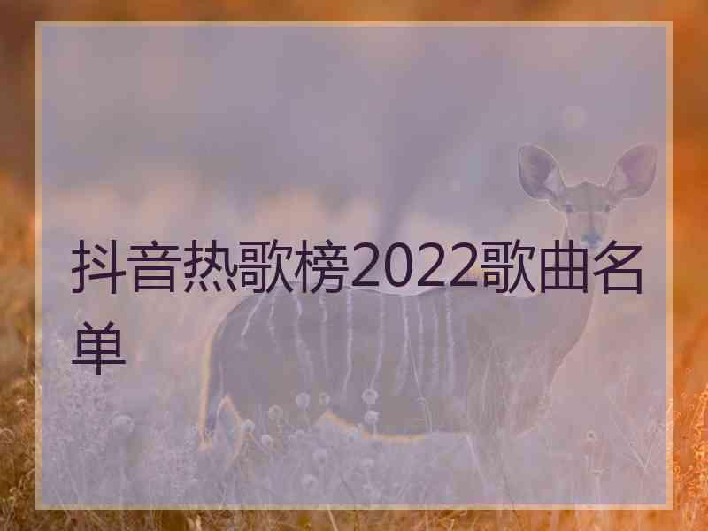 抖音热歌榜2022歌曲名单