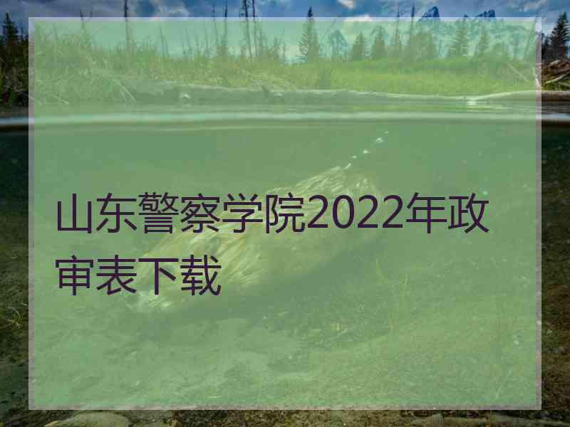 山东警察学院2022年政审表下载