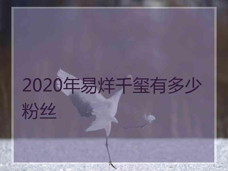 2020年易烊千玺有多少粉丝