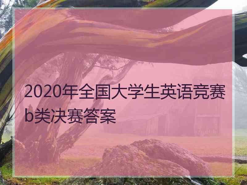 2020年全国大学生英语竞赛b类决赛答案