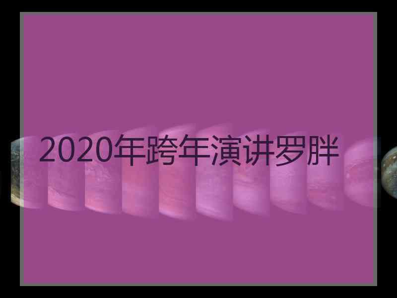 2020年跨年演讲罗胖