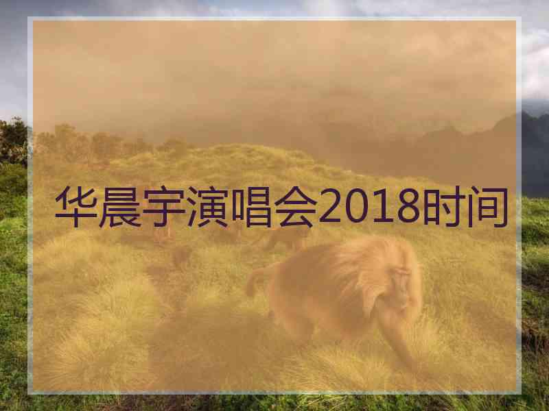 华晨宇演唱会2018时间