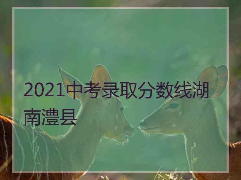 2021中考录取分数线湖南澧县