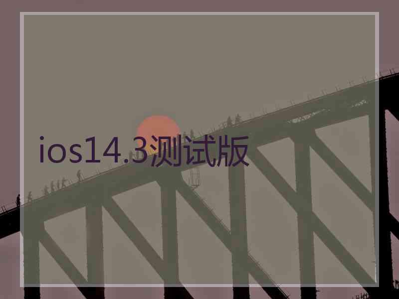 ios14.3测试版