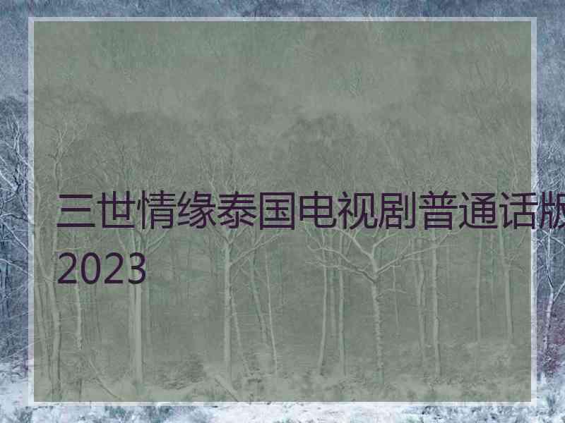 三世情缘泰国电视剧普通话版2023