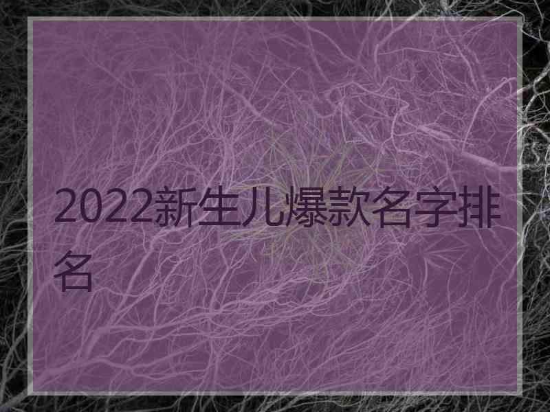 2022新生儿爆款名字排名