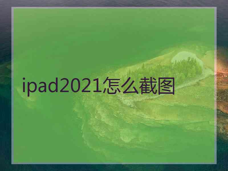 ipad2021怎么截图