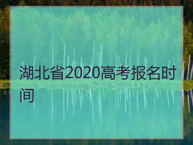 湖北省2020高考报名时间