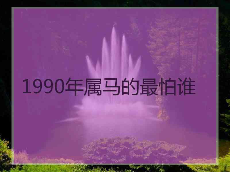 1990年属马的最怕谁