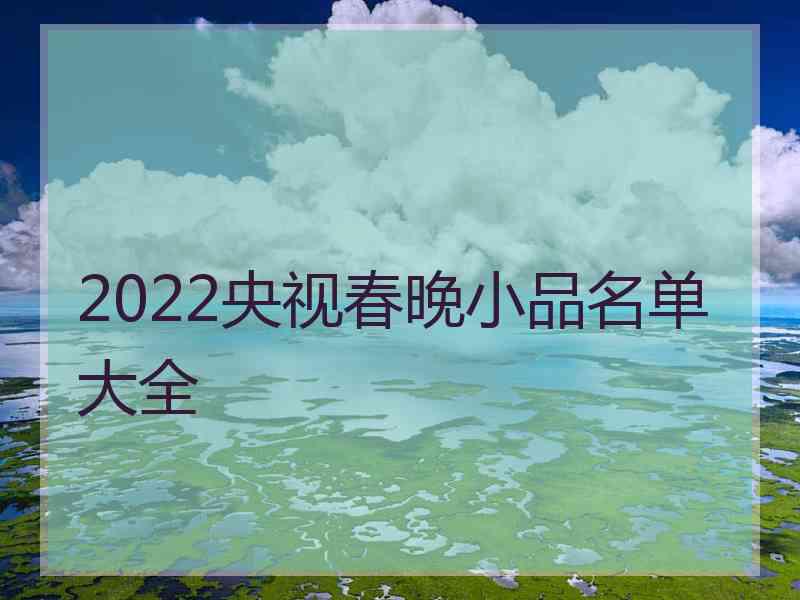 2022央视春晚小品名单大全