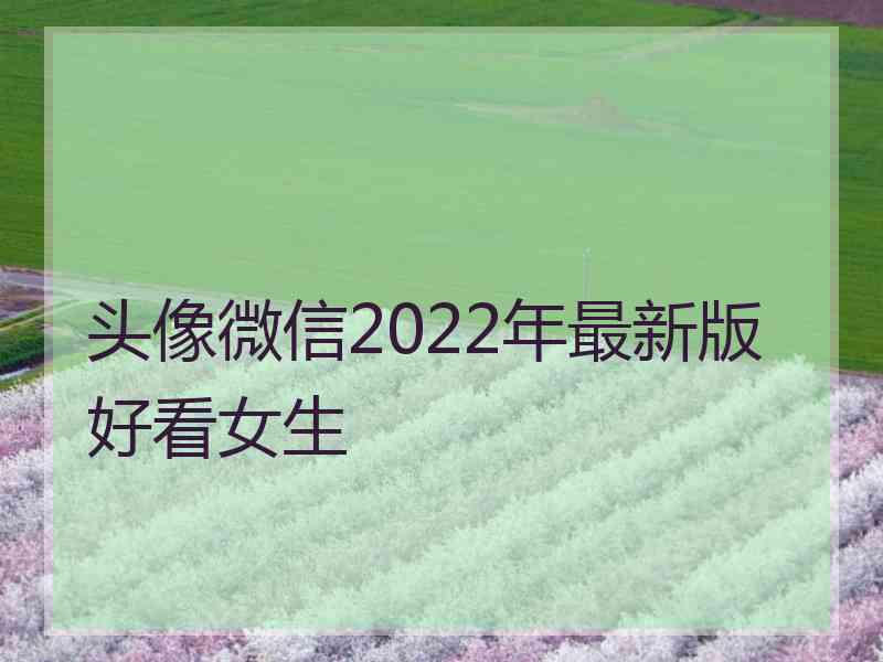 头像微信2022年最新版好看女生