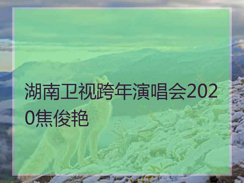 湖南卫视跨年演唱会2020焦俊艳