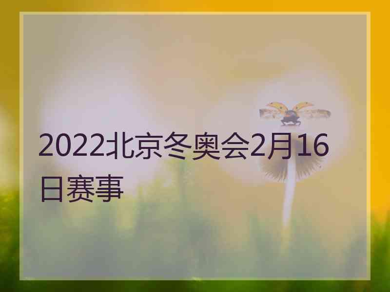 2022北京冬奥会2月16日赛事