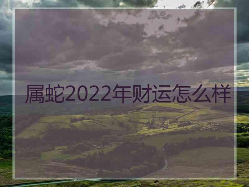 属蛇2022年财运怎么样