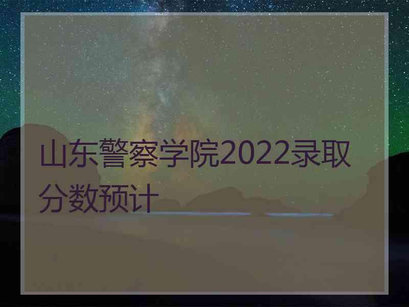 山东警察学院2022录取分数预计