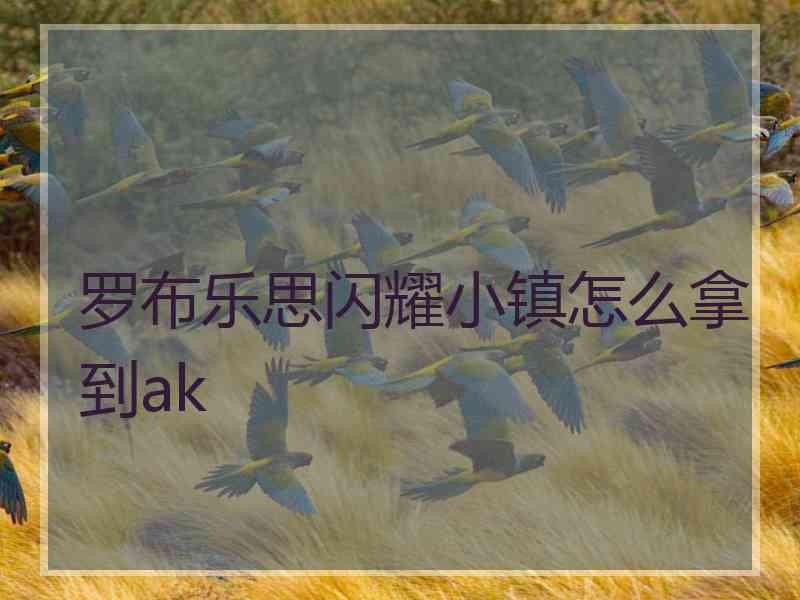 罗布乐思闪耀小镇怎么拿到ak