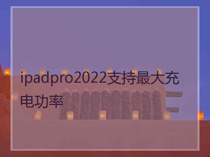 ipadpro2022支持最大充电功率