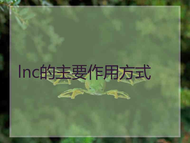 lnc的主要作用方式