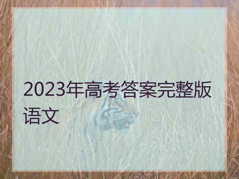 2023年高考答案完整版语文