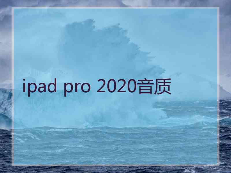 ipad pro 2020音质