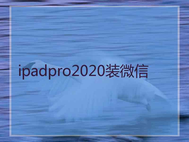 ipadpro2020装微信