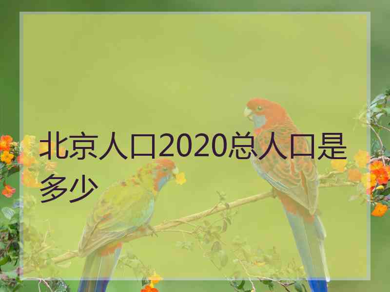 北京人口2020总人口是多少