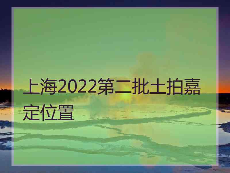 上海2022第二批土拍嘉定位置