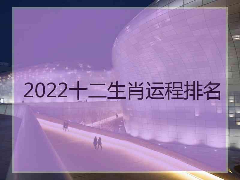 2022十二生肖运程排名