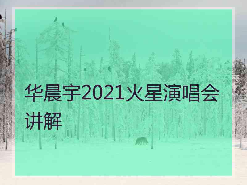 华晨宇2021火星演唱会讲解