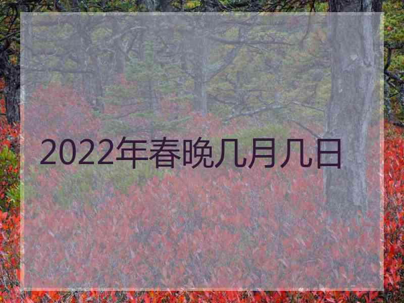 2022年春晚几月几日