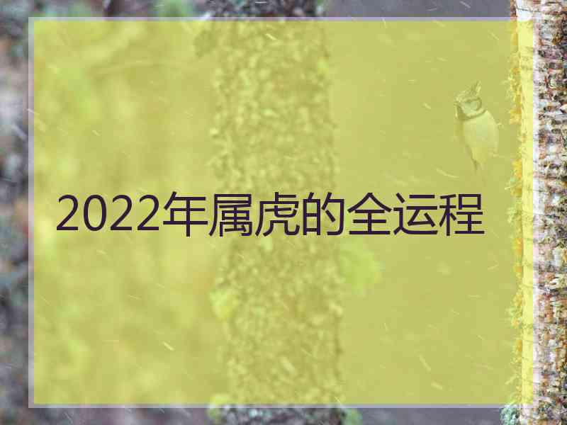 2022年属虎的全运程