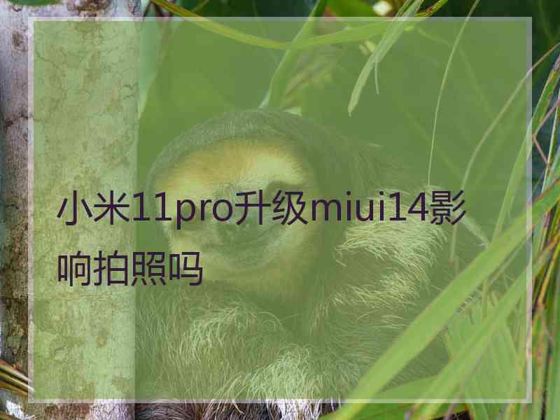 小米11pro升级miui14影响拍照吗