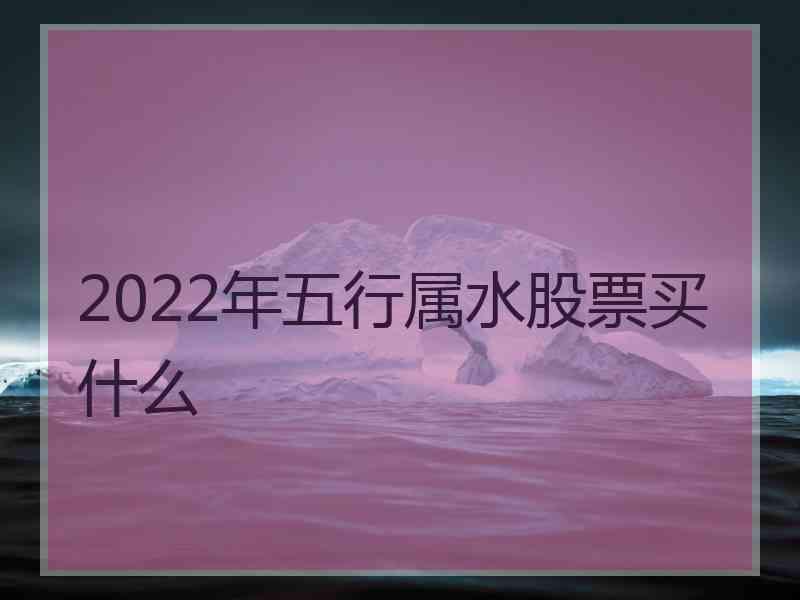 2022年五行属水股票买什么