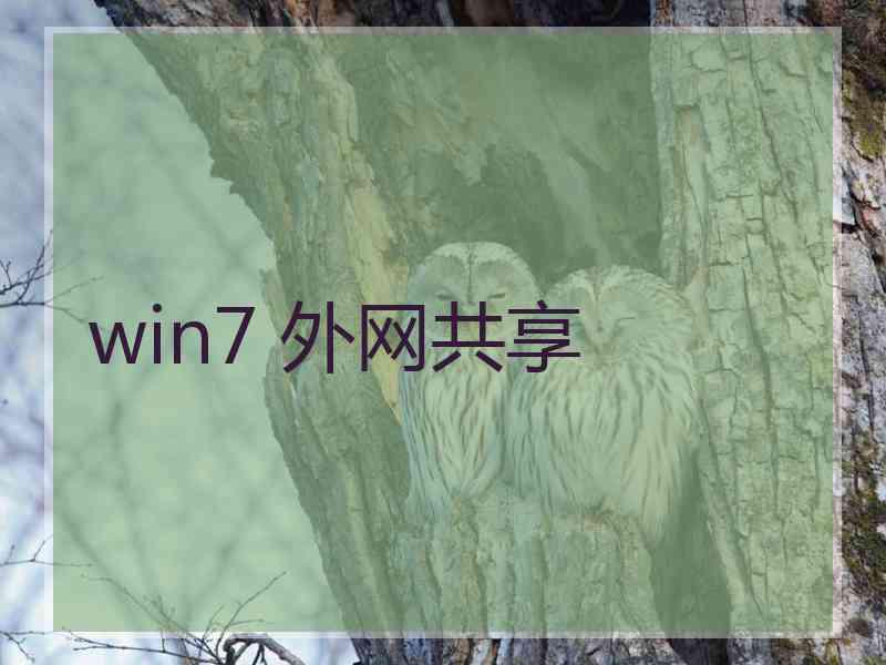 win7 外网共享