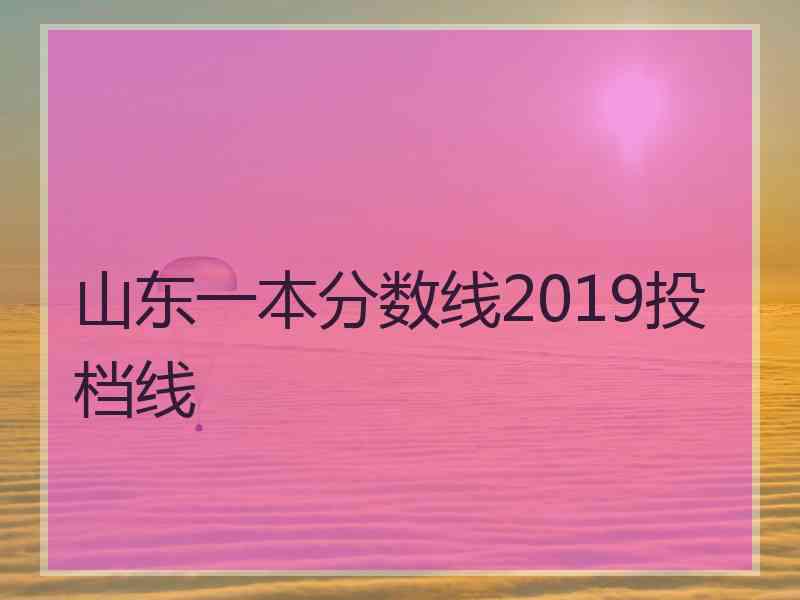 山东一本分数线2019投档线