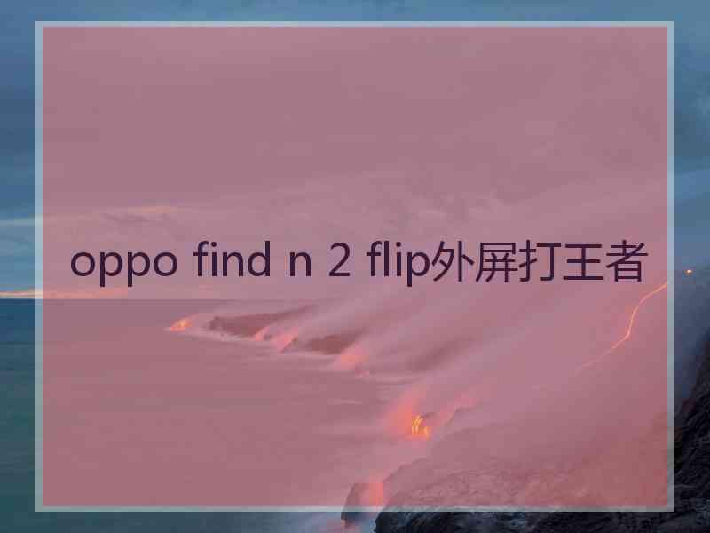 oppo find n 2 flip外屏打王者